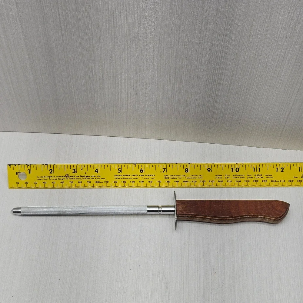 Vintage‎ Precision Hollow Ground Stainless Steel Knife Set 6pc Cleaver Wood